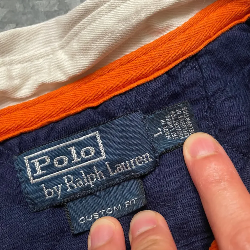 Vintage Polo Ralph Lauren Big Pony #3 Shirt Large Heavy Cotton Blue White Rugby